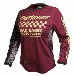 New โจ Fasthouse Grindhouse Golden Crew ๐ฉ Womens Jersey - Maroon - S โ๏ธ