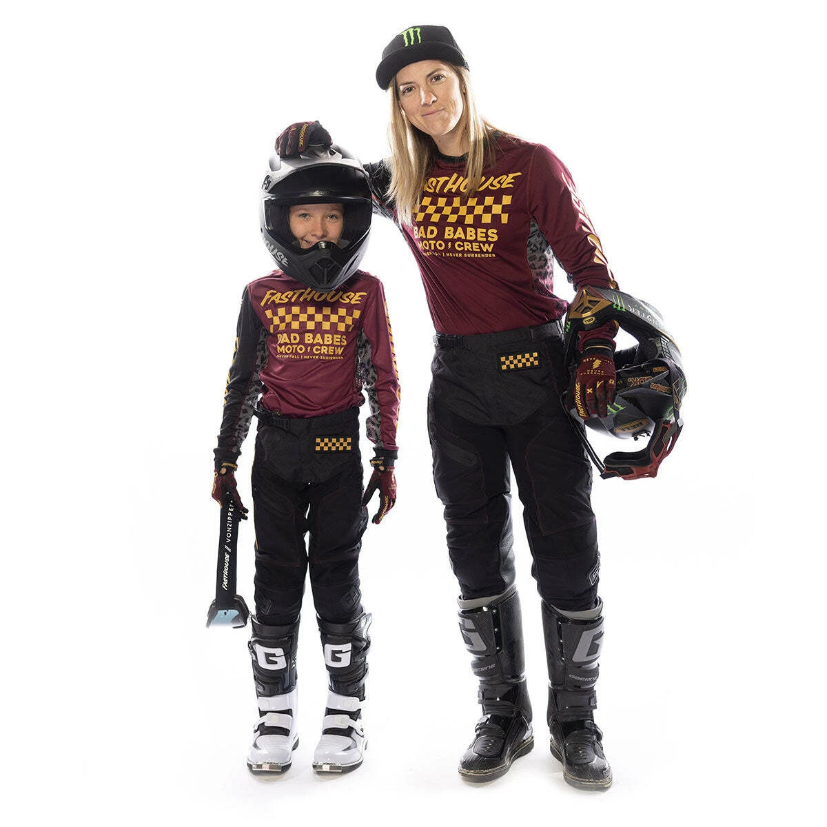 Promo π Fasthouse Grindhouse Golden Crew Youth π§ Girls Jersey - Maroon - S π― - Image 6