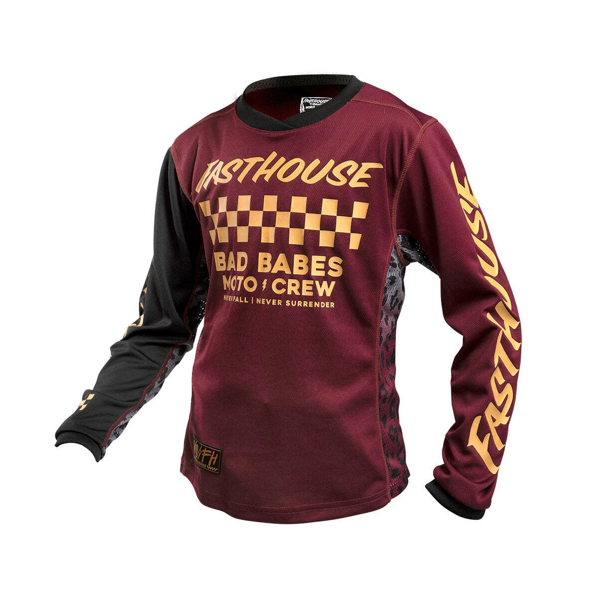 Promo π Fasthouse Grindhouse Golden Crew Youth π§ Girls Jersey - Maroon - S π―