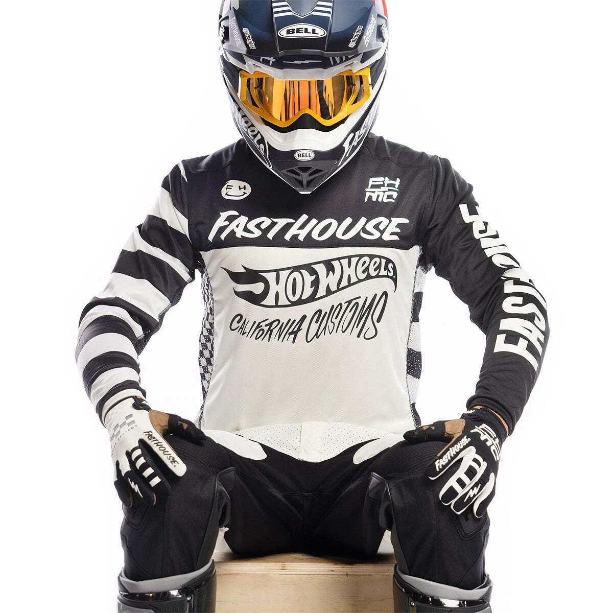Cheap 👏 Fasthouse Grindhouse Hot Wheels Jersey - Black/White - S 🎁 - Image 3