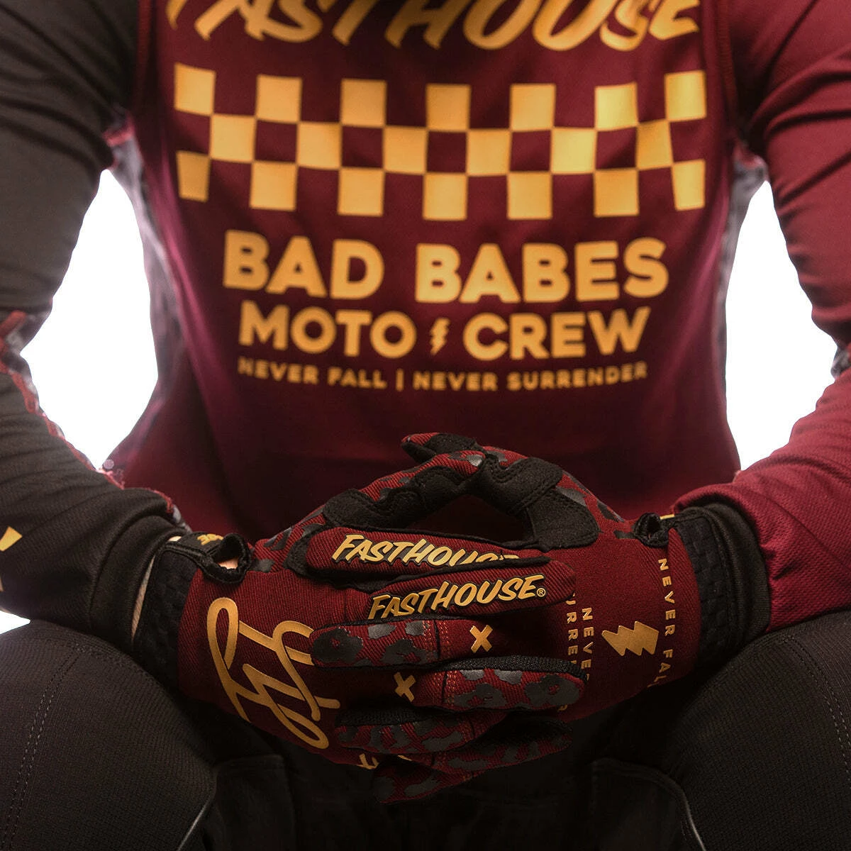 Promo β Fasthouse Speed Style Golden π© Womens Gloves - Maroon - S π₯° - Image 4