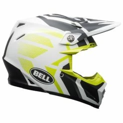 Best Sale 👍 Bell Moto-9 MIPS District White Black Green Helmet - White - Small - Adult 👏