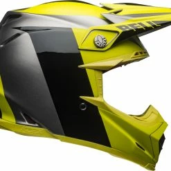 New 🤩 Bell Moto-9 Flex Division Black Yellow Grey Helmet 😉