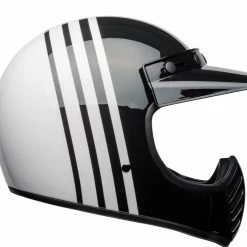 New โค๏ธ Bell Moto-3 Reverb White Black Helmet ๐
