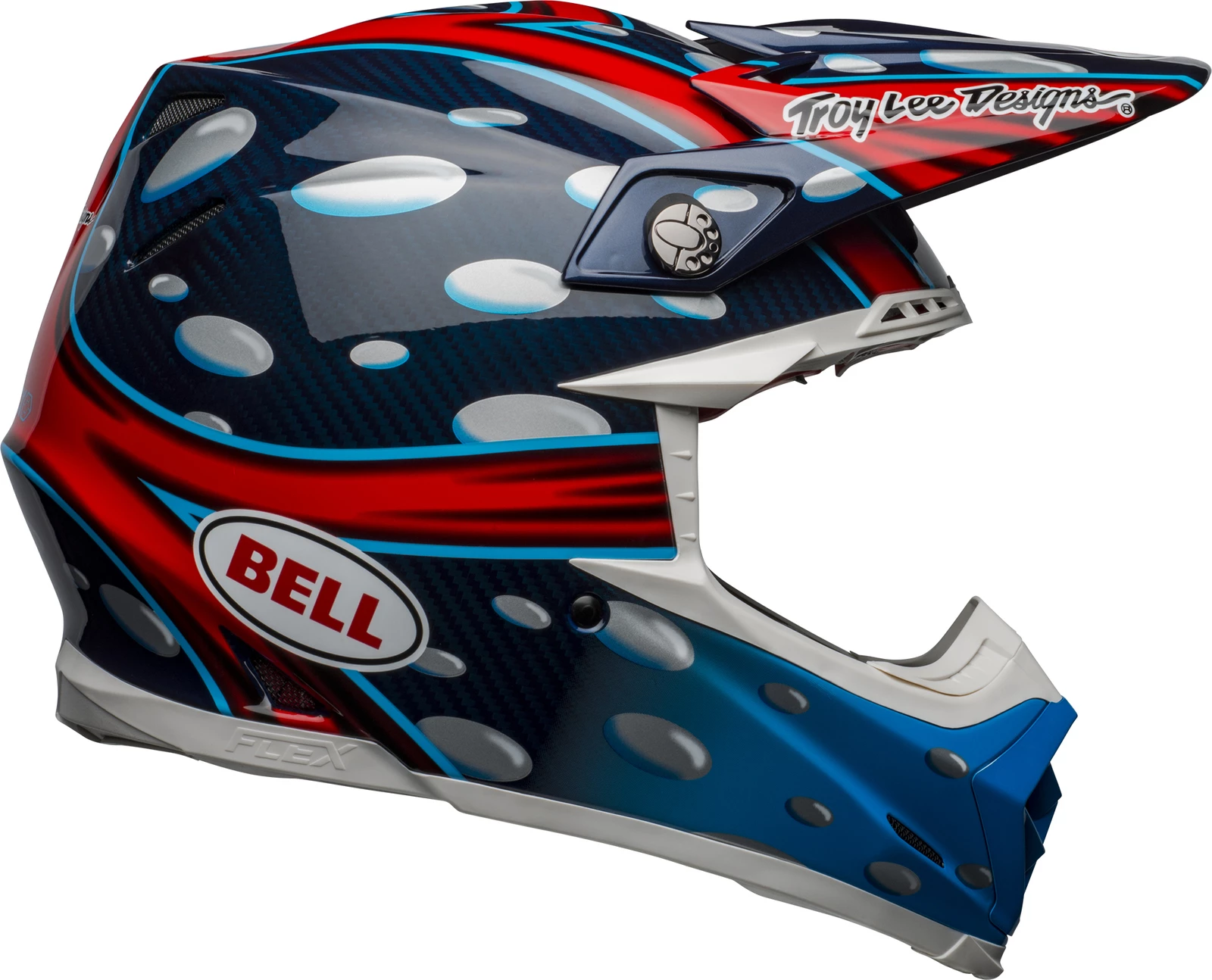 New β Bell Moto-9 Flex MC Replica Blue Red Black Helmet - Unisex - Large - Adult - Blue/Red/Black π