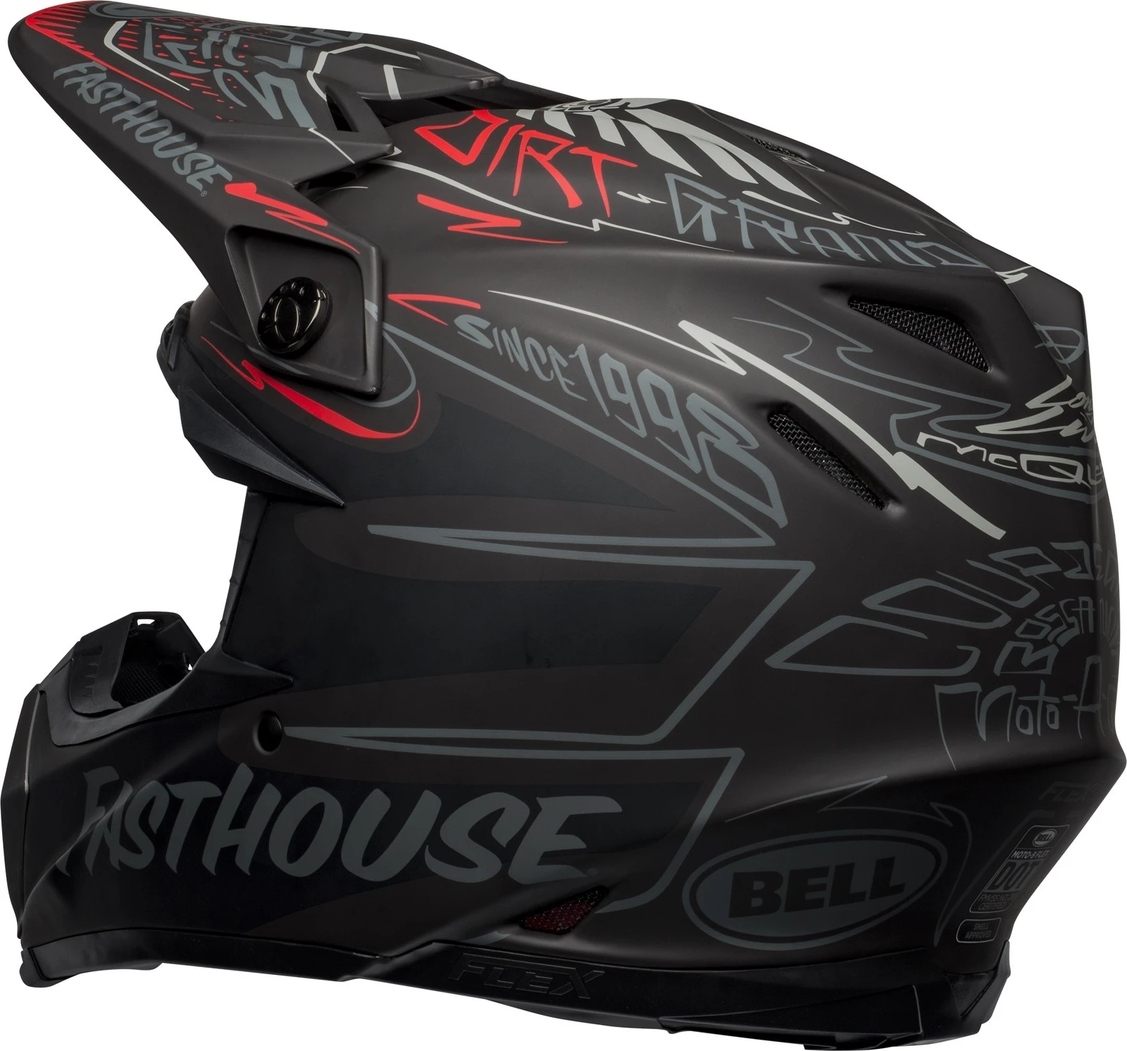 Top 10 ✨ Bell Moto-9 Flex Fasthouse DITD Matte Black Gloss Red Helmet - Unisex - Large - Adult - Black/Red ❤️ - Image 3