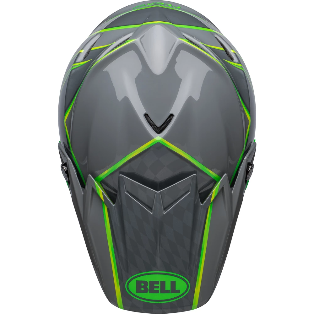 Hot Sale π Bell Moto-9S Flex Gloss Helmet - Grey/Green - S π - Image 2