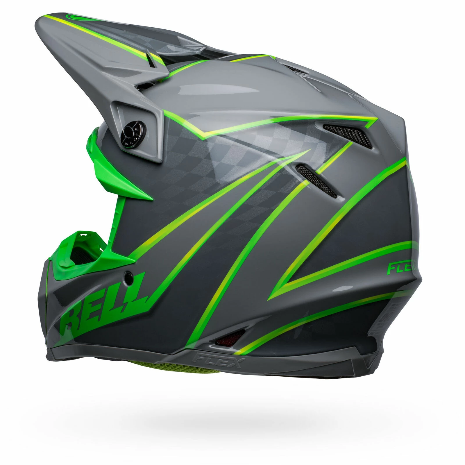 Hot Sale π Bell Moto-9S Flex Gloss Helmet - Grey/Green - S π - Image 6