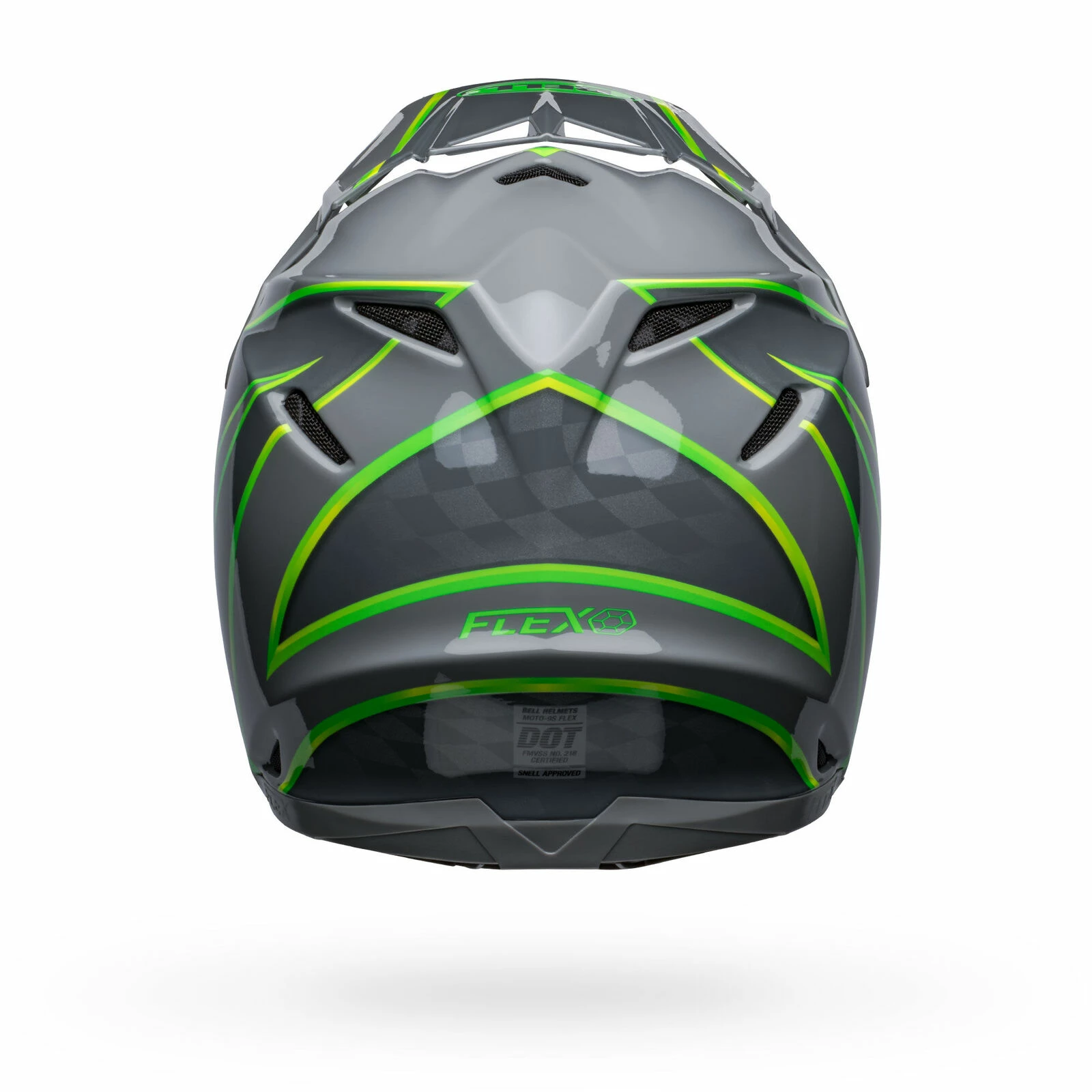 Hot Sale π Bell Moto-9S Flex Gloss Helmet - Grey/Green - S π - Image 7