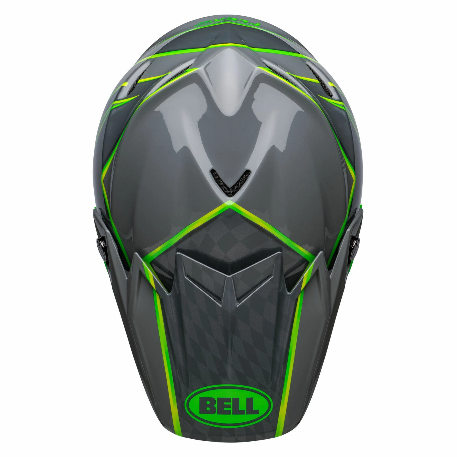 Hot Sale π Bell Moto-9S Flex Gloss Helmet - Grey/Green - S π - Image 9