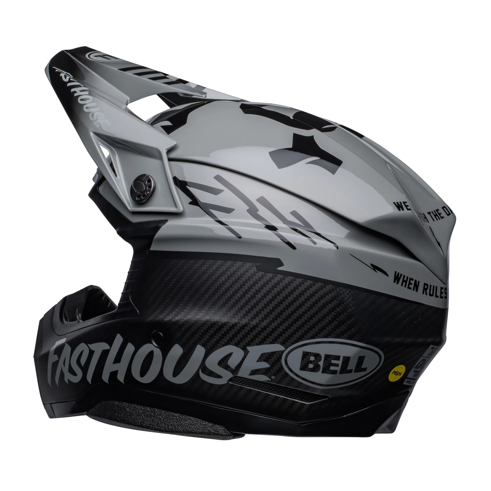 Discount π Bell Moto-10 Fasthouse BMF Helmet - Grey/Black - S π - Image 2