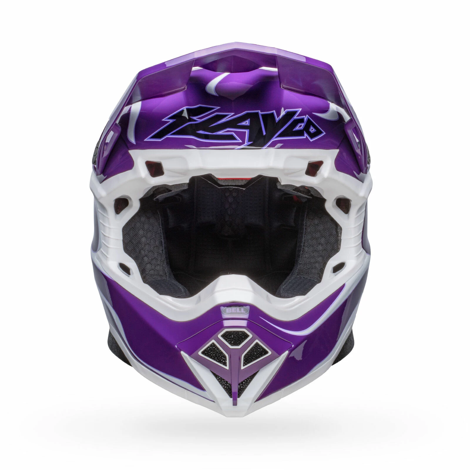 Hot Sale π Bell Moto-10 Spherical Slayco Gloss Helmet - Purple/White - M 𧨠- Image 3