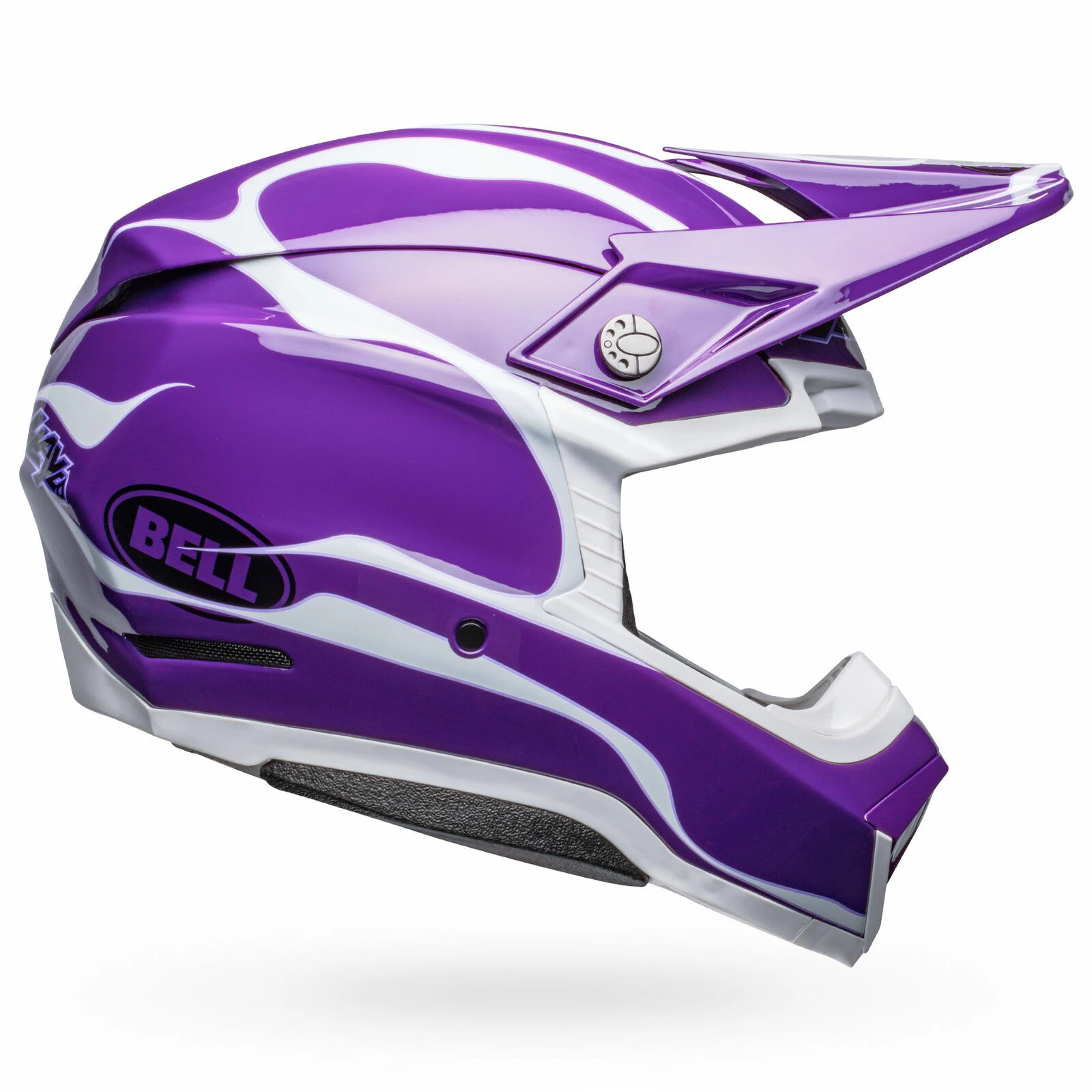 Hot Sale π Bell Moto-10 Spherical Slayco Gloss Helmet - Purple/White - M π§¨
